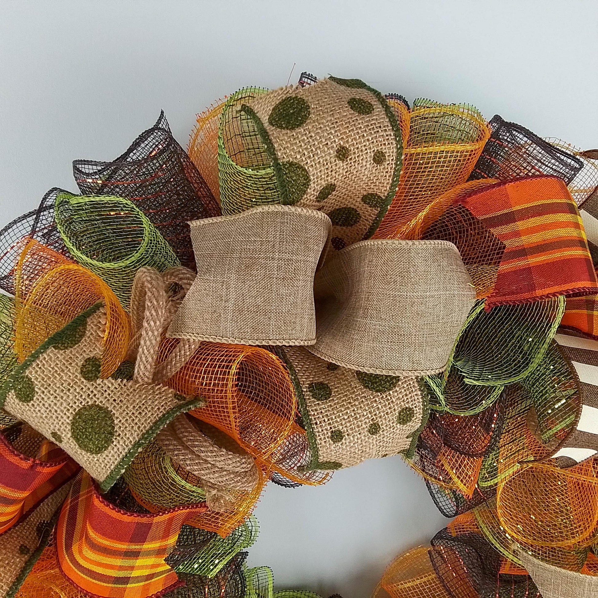 Fall Wreath Ideas | Thanksgiving Wreath Ideas | Fall Mesh Wreath : F1 - Pink Door Wreaths