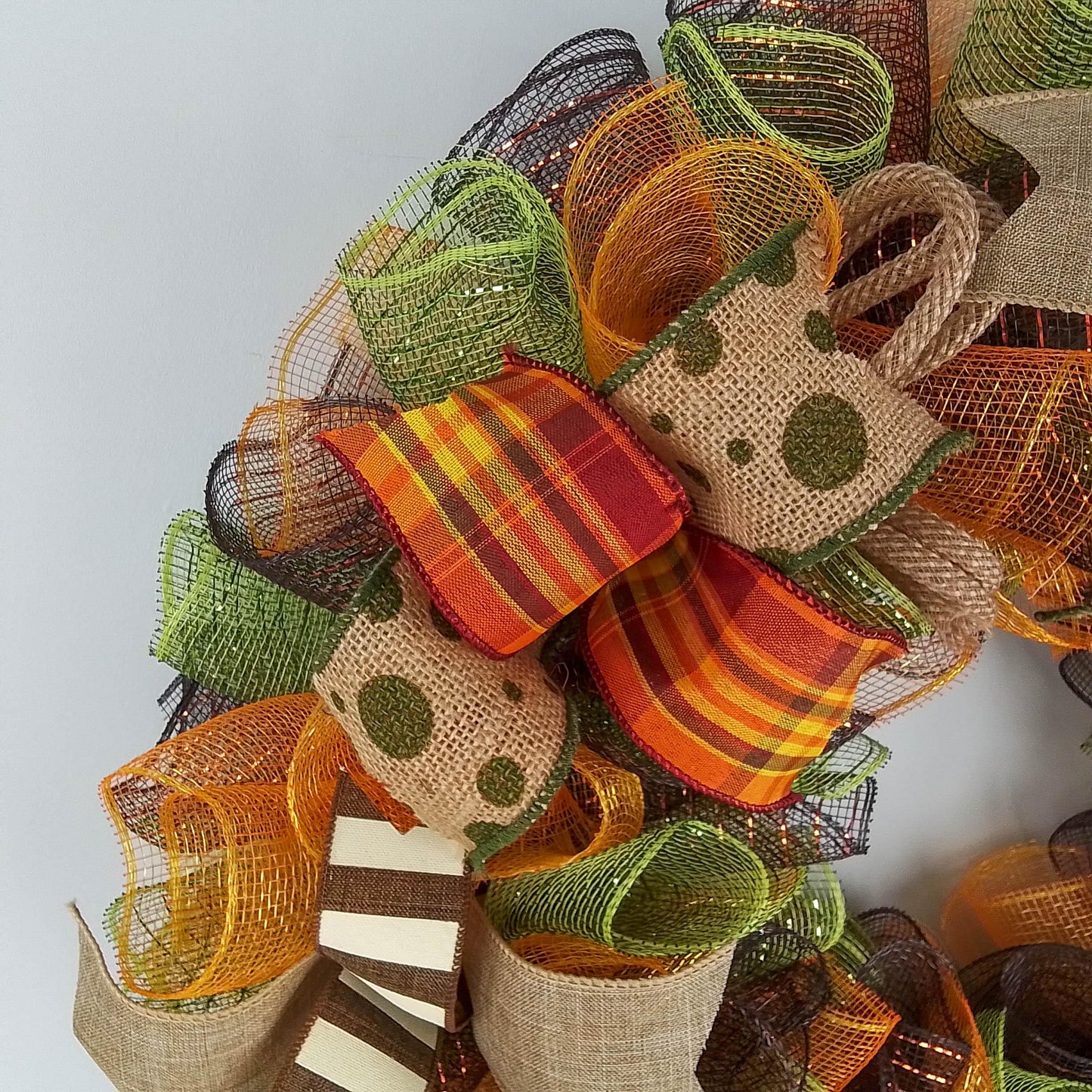 Fall Wreath Ideas | Thanksgiving Wreath Ideas | Fall Mesh Wreath : F1 - Pink Door Wreaths