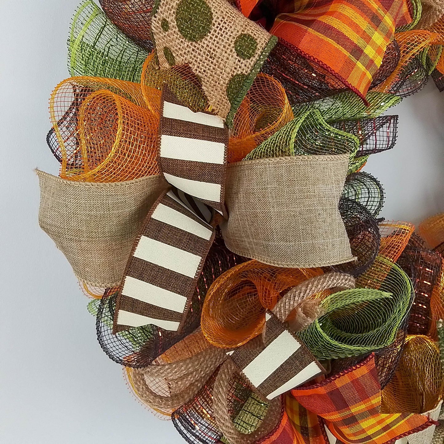 Fall Wreath Ideas | Thanksgiving Wreath Ideas | Fall Mesh Wreath : F1 - Pink Door Wreaths