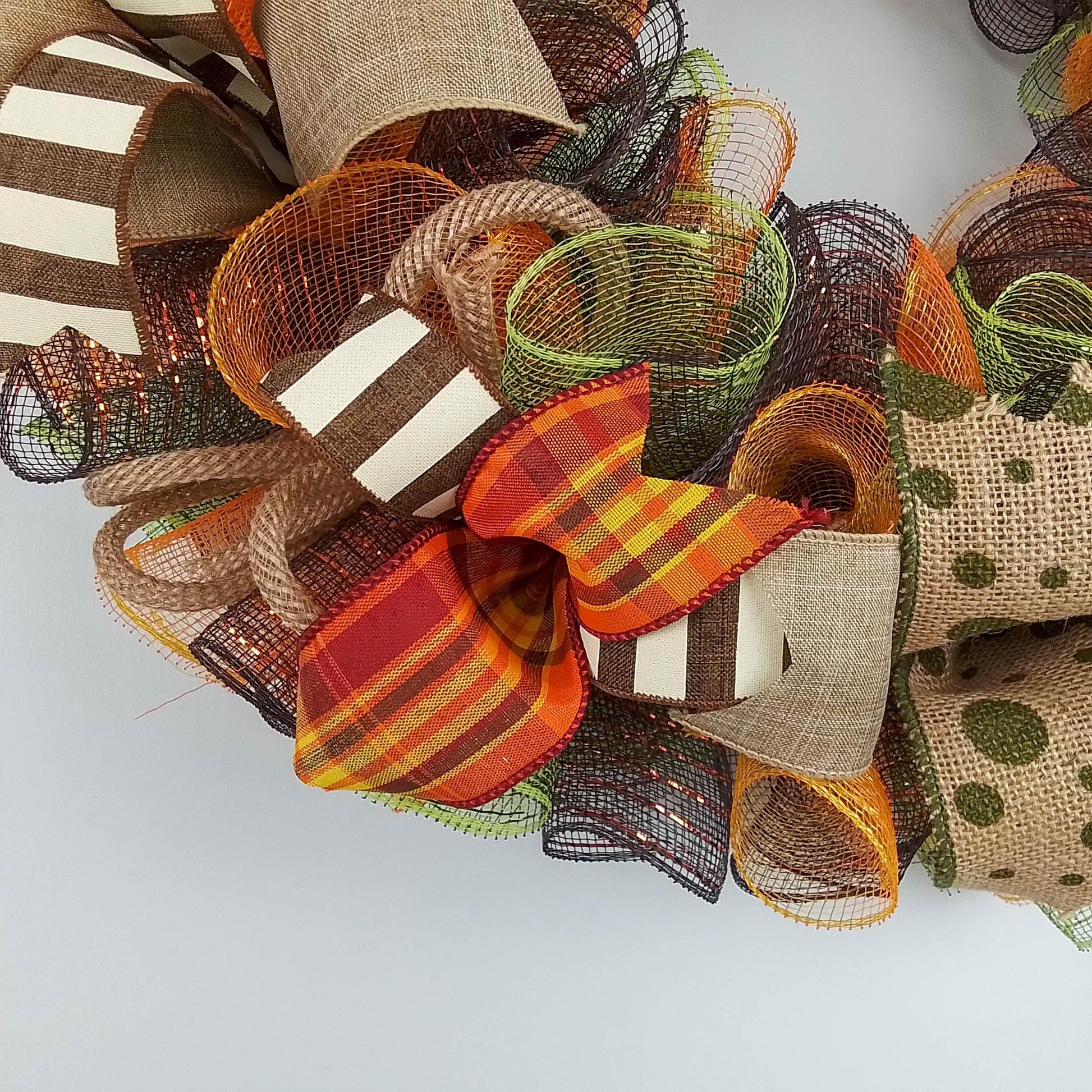 Fall Wreath Ideas | Thanksgiving Wreath Ideas | Fall Mesh Wreath : F1 - Pink Door Wreaths