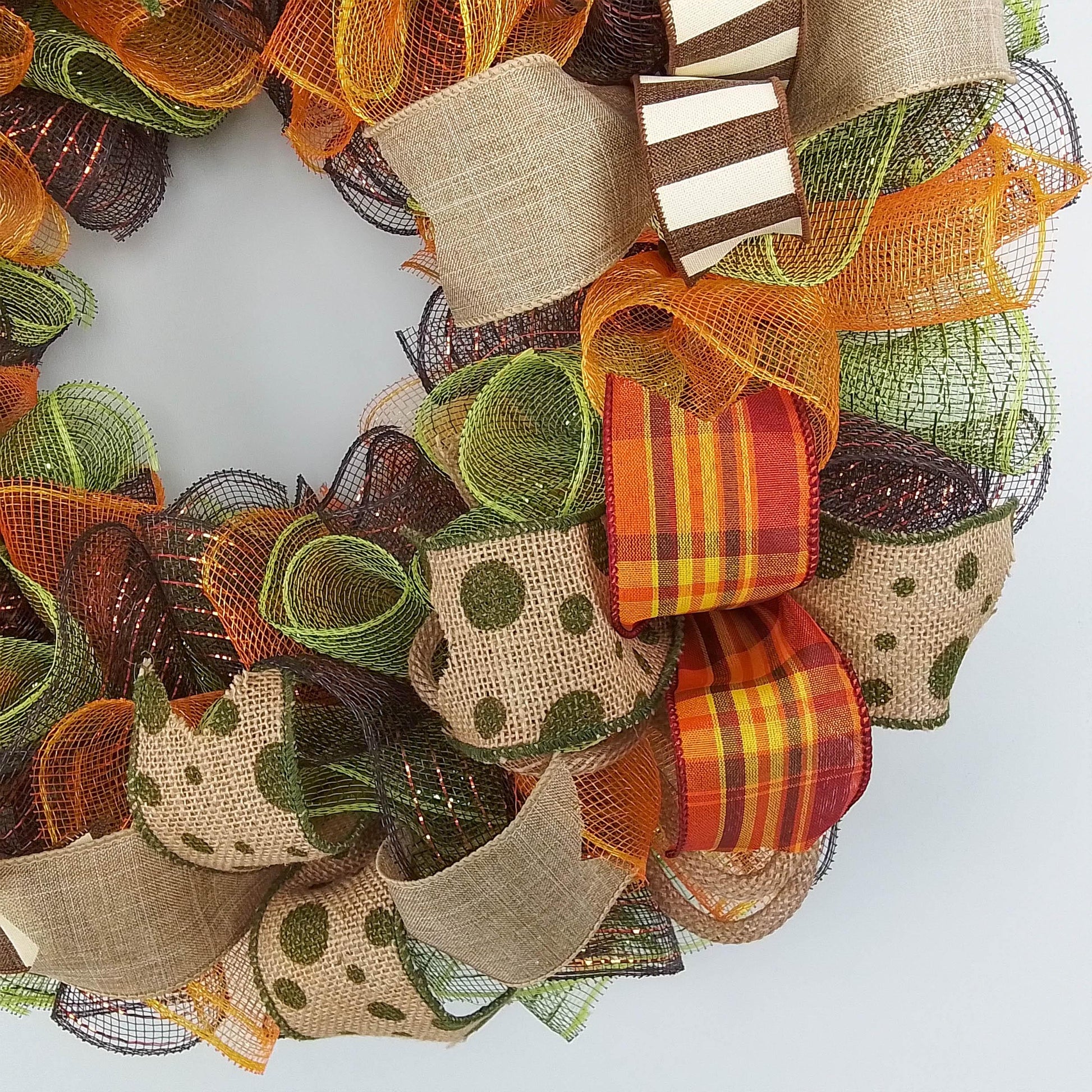 Fall Wreath Ideas | Thanksgiving Wreath Ideas | Fall Mesh Wreath : F1 - Pink Door Wreaths