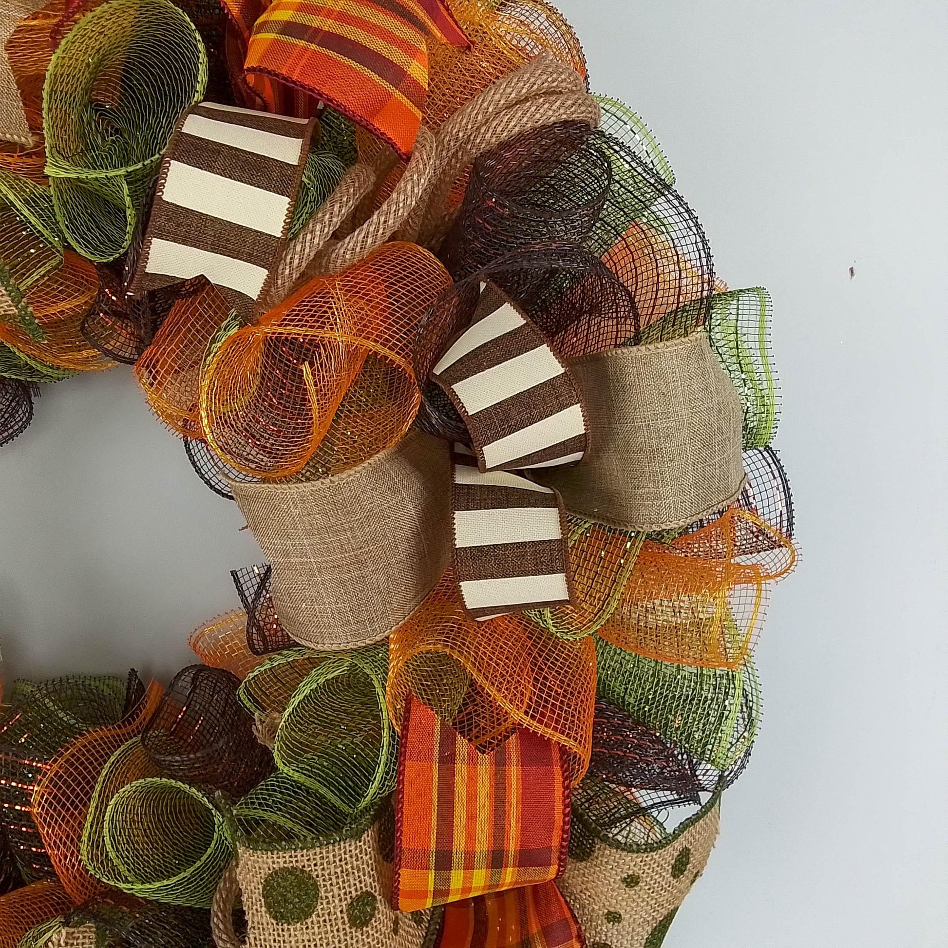 Fall Wreath Ideas | Thanksgiving Wreath Ideas | Fall Mesh Wreath : F1 - Pink Door Wreaths