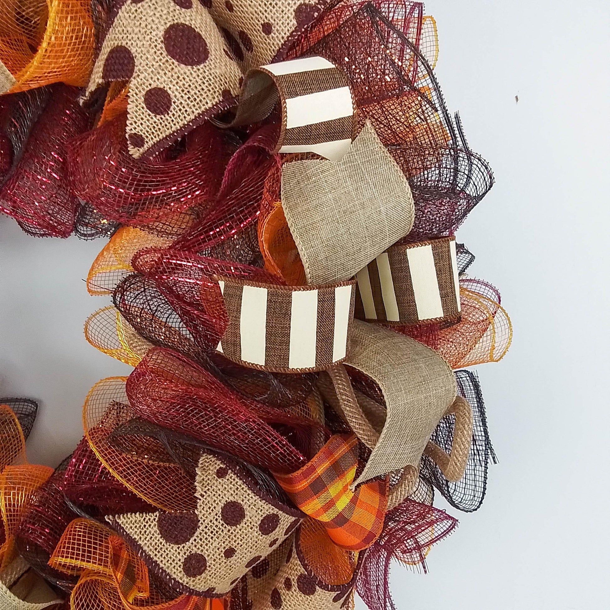 Fall Wreaths | Maroon Orange Thanksgiving Wreath : F2 - Pink Door Wreaths