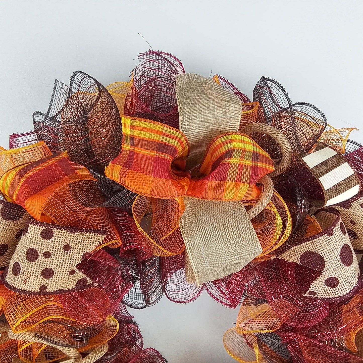Fall Wreaths | Maroon Orange Thanksgiving Wreath : F2 - Pink Door Wreaths