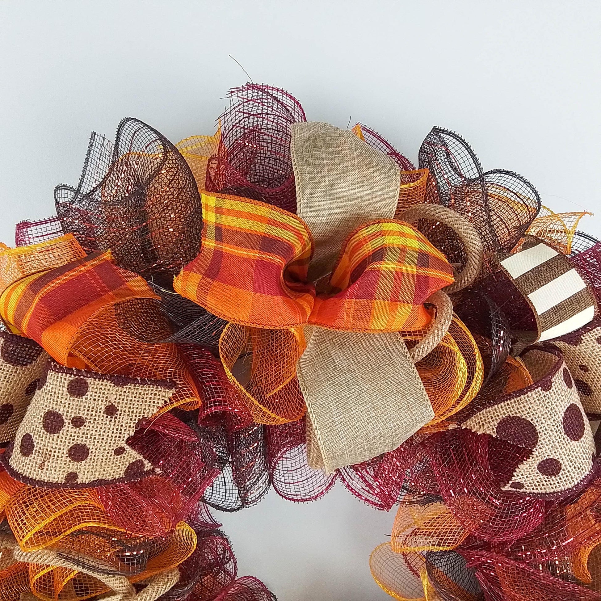 Fall Wreaths | Maroon Orange Thanksgiving Wreath : F2 - Pink Door Wreaths