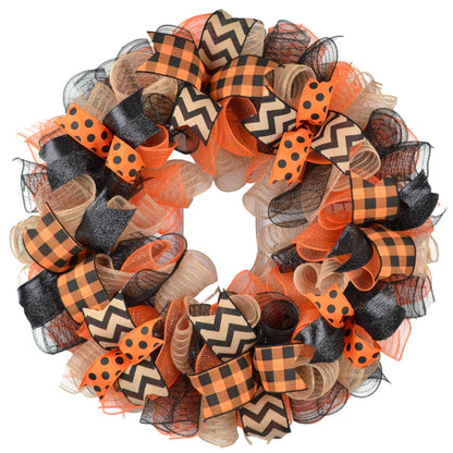 Halloween Door Hanging Wreaths, Orange Black