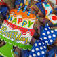 Happy Birthday Cake Wreath for Front Door - Family Happy Birth Day Decor - Pink Red Blue White Yellow - Pink Door Wreaths