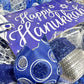 Happy Hanukkah Wreath - Winter Mesh Door Wreath - Royal Blue, White, Silver - Pink Door Wreaths