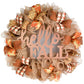 Hello Fall Wreath | Burlap Thanksgiving Wreath | Brown Orange - Pink Door Wreaths