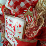 I Have Found the One Whom My Soul Loves Valentines Wreath - Valentine's Day Decor - Red White Jute Door Decorations - Pink Door Wreaths