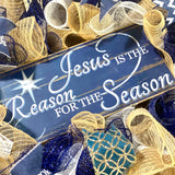 Jesus is the Reason Christmas Wreath - Church Christian Religious Front Door Wreath - Pink Door Wreaths