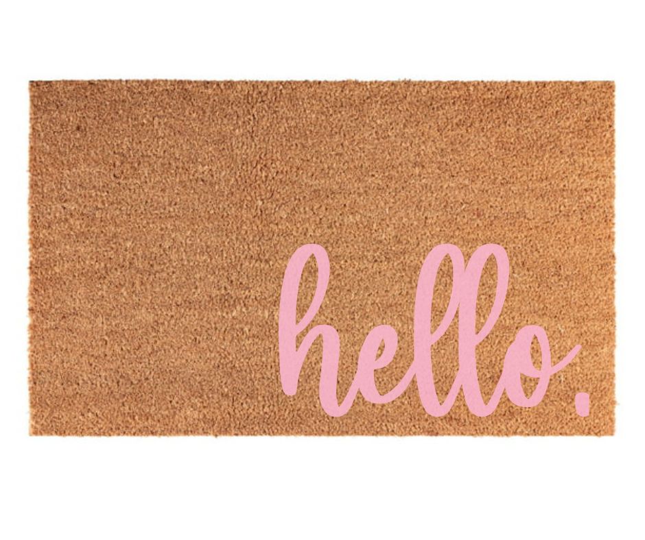 Coordinating "hello" Welcome Door Mat