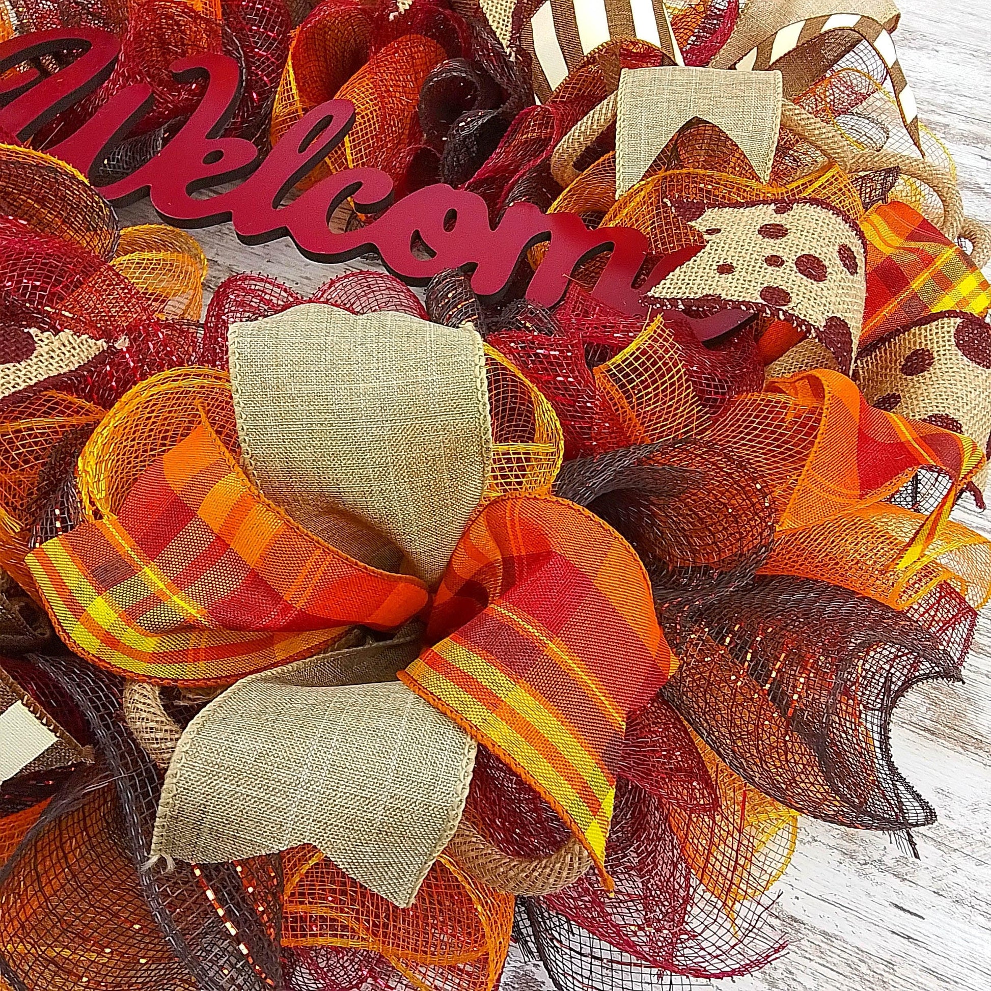 Maroon Fall Wreath, Autumn Front Door Wreaths : F2 - Pink Door Wreaths