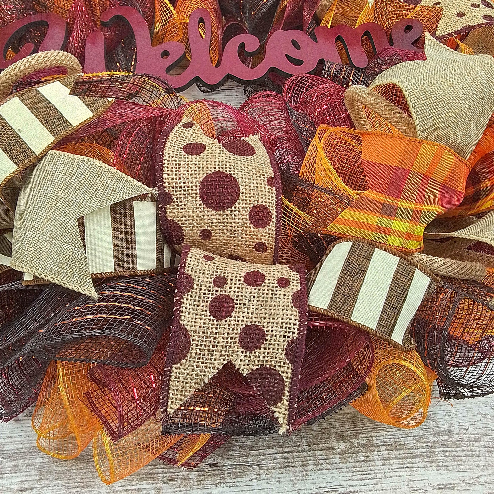 Maroon Fall Wreath, Autumn Front Door Wreaths : F2 - Pink Door Wreaths