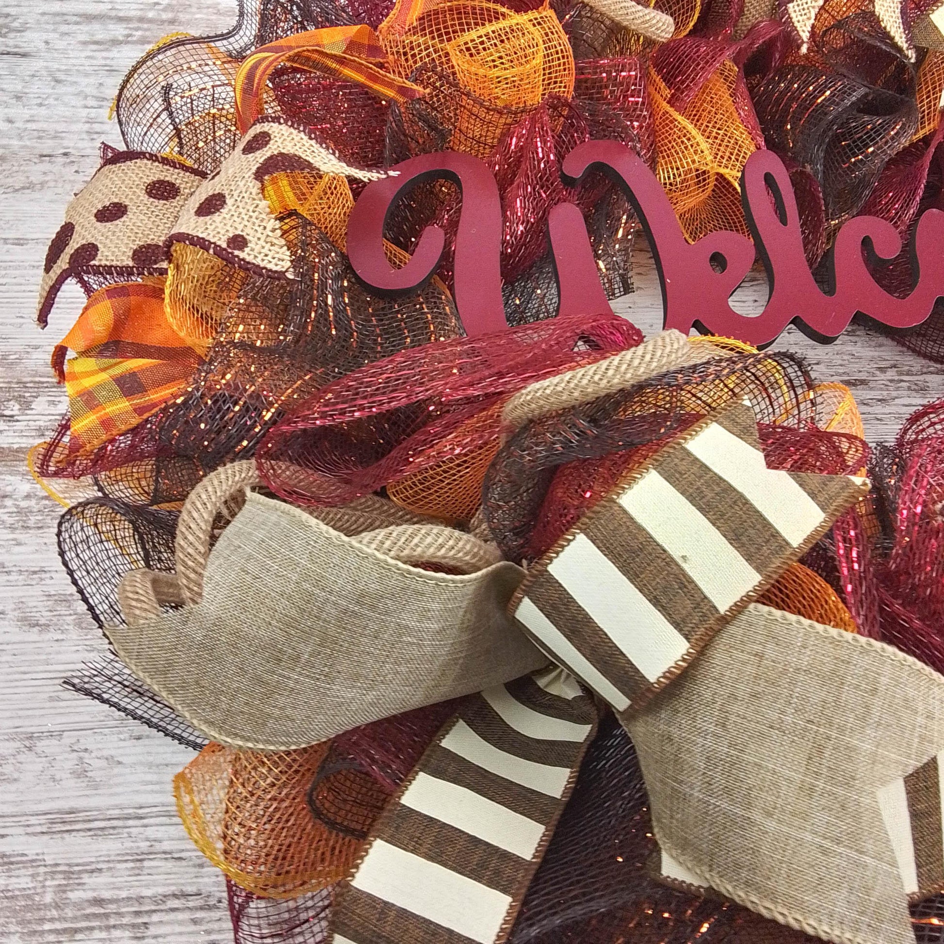 Maroon Fall Wreath, Autumn Front Door Wreaths : F2 - Pink Door Wreaths