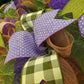Moss Green Everyday Wreath - Birthday Gift for Her - Burlap Year Round Wreath (Moss/Purple) - Pink Door Wreaths