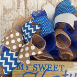 My Sweet Kentucky Home Front Door Wreaths - Royal Blue White Mothers Day Gift - Burlap Everyday Year Round Outdoor Decor - Pink Door Wreaths