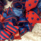 Navy Blue Fourth of July Independence Day Mesh Door Wreath - Star Red Sparkle - Pink Door Wreaths