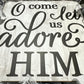 O Come Let Us Adore Him Wreath - Christmas Church Christian Religious Front Door Wreath - Black White Grey Silver - Pink Door Wreaths