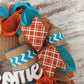 Orange and Turquoise Fall Wreath - Thanksgiving Welcome Wreath - Everyday Door Wreath - White Teal
