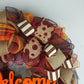 Orange Thanksgiving Wreaths, Autumn Front Door Wreath : F2