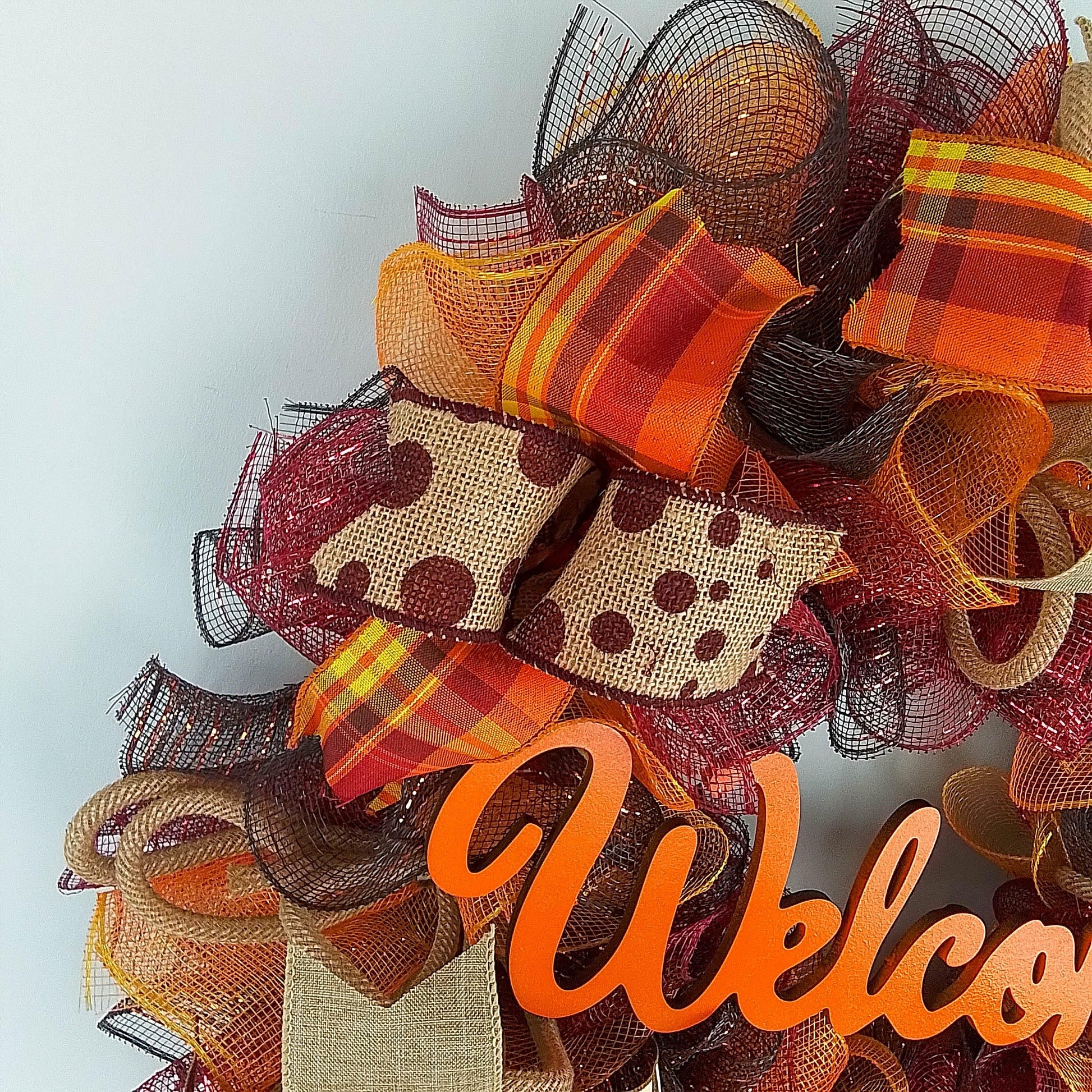Orange Thanksgiving Wreaths, Autumn Front Door Wreath : F2 - Pink Door Wreaths