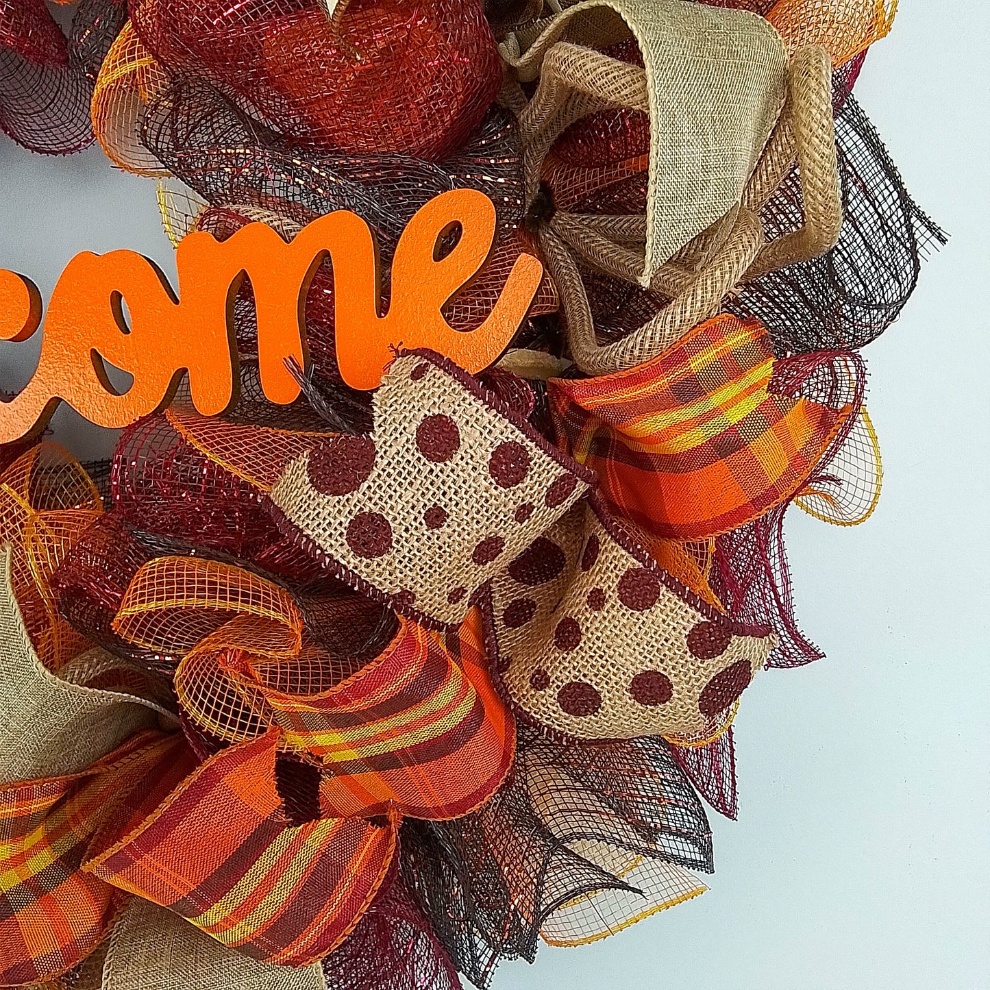 Orange Thanksgiving Wreaths, Autumn Front Door Wreath : F2
