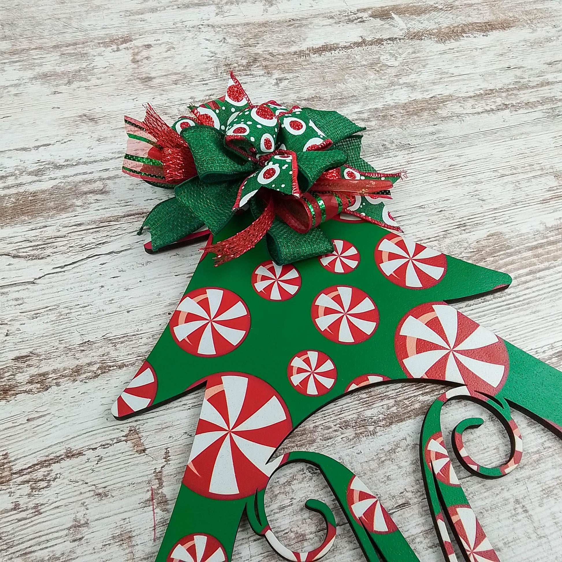 Peppermint Candy Door Hanger, Customized Monogram Decoration - Pink Door Wreaths