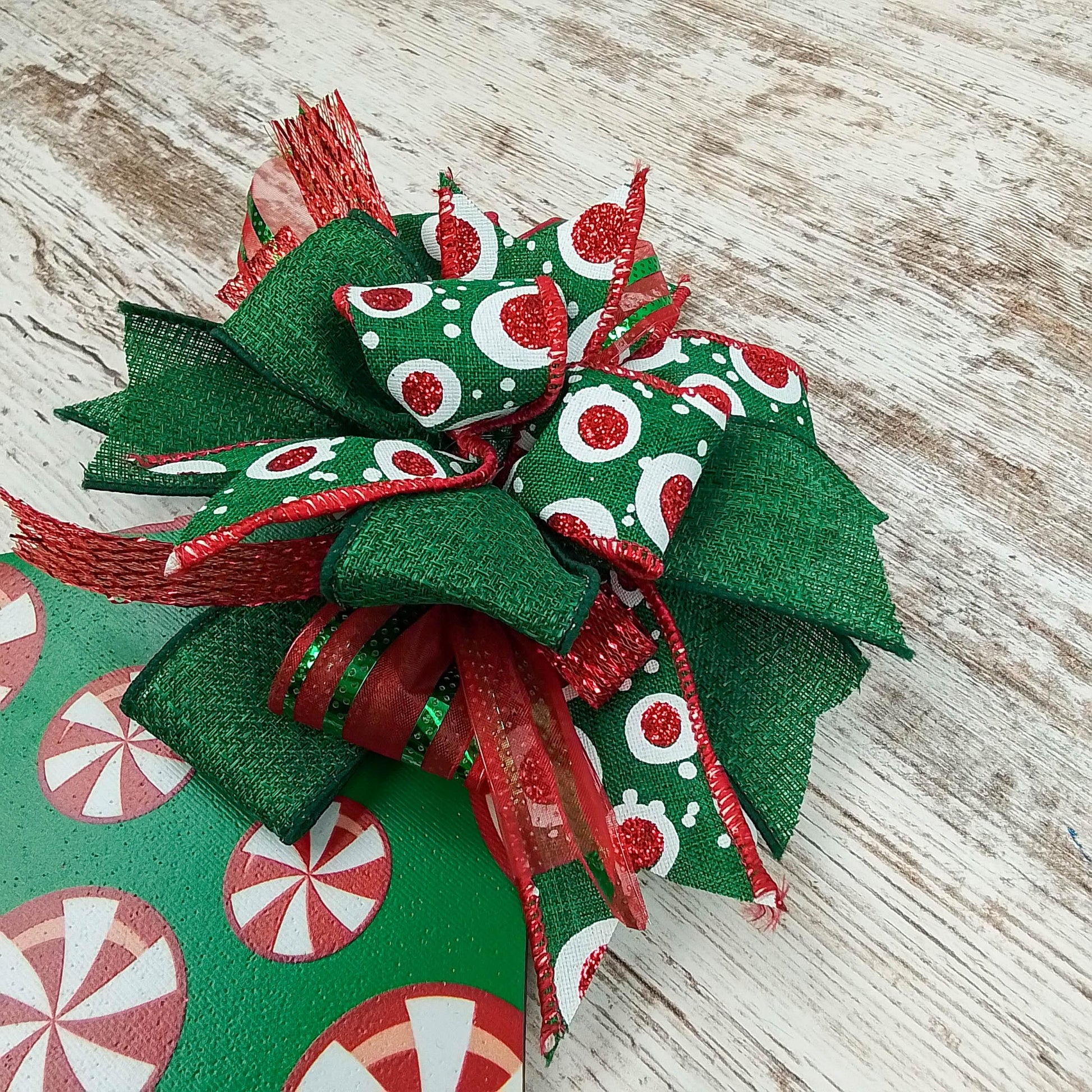 Peppermint Candy Door Hanger, Customized Monogram Decoration - Pink Door Wreaths