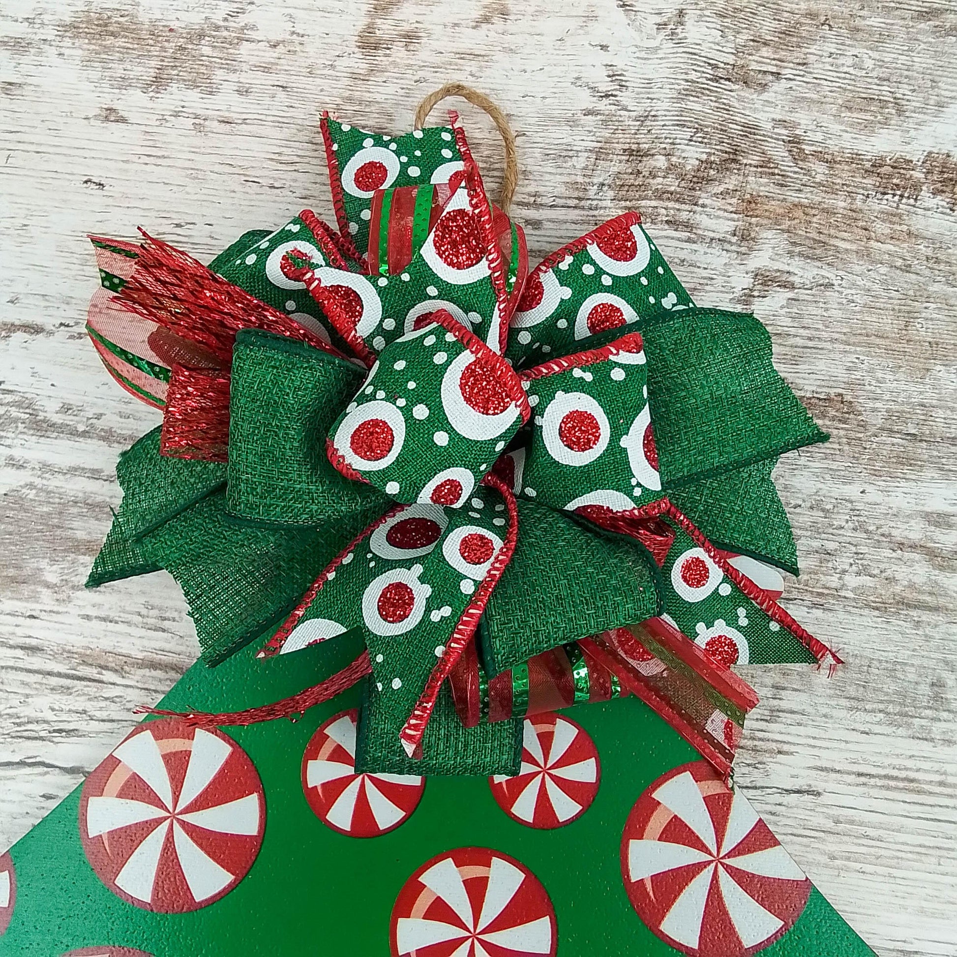 Peppermint Candy Door Hanger, Customized Monogram Decoration - Pink Door Wreaths