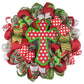 Polka Dot Cross Christmas Wreath - Church Christian Religious Front Door Wreath - Red Emerald Green White Farmhouse - Pink Door Wreaths