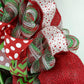 Polka Dot Cross Christmas Wreath - Church Christian Religious Front Door Wreath - Red Emerald Green White Farmhouse - Pink Door Wreaths