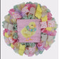 Easter Bunny Wreath, Pastel Door Decor, Mother's Day Gift