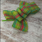 Spring Plaid Wreath Bow - Easter Wreath Embellishment for Making Your Own - Farmhouse Already Made Green Pink Turquoise