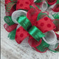 Christmas Wreath | Holiday Mesh Front Door Wreath | Red White Emerald Green