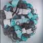 Farmhouse Truck Wreath - Blue Black White Mother's Day Everyday Wreath