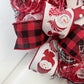 Snowman Wreath | Let It Snow Christmas Mesh Outdoor Front Door Wreath; White Red Black