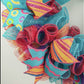 Orange and Turquoise Spring Wreath - Summer Decor - Everyday Door Decorations - Pink Teal Wreaths