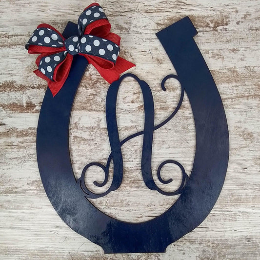 Purple Kentucky Derby Party Monogram Door Hanger | LOTS of colors! - Pink Door Wreaths