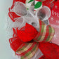 Santa Claus Wreath | Christmas Mesh Outdoor Front Door Wreath; White Red Emerald Lime Green - Pink Door Wreaths