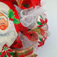 Santa Claus Wreath | Christmas Mesh Outdoor Front Door Wreath; White Red Emerald Lime Green - Pink Door Wreaths