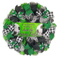 Soccer Ball Sports Mesh Door Wreath; If We Don't Answer Check the Soccer Field | Green Black White - Pink Door Wreaths