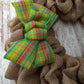 Spring Plaid Wreath Bow - Easter Wreath Embellishment for Making Your Own - Farmhouse Already Made Green Pink Turquoise - Pink Door Wreaths