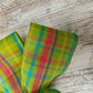 Spring Plaid Wreath Bow - Easter Wreath Embellishment for Making Your Own - Farmhouse Already Made Green Pink Turquoise - Pink Door Wreaths