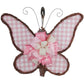 Spring Summer Butterfly Grapevine Wreath - Plaid Door Hanger Oversized Bow Jute Burlap Door Decor; Pink Brown White - Pink Door Wreaths