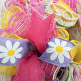 Summer Spring Welcome Door Wreath | Mother's Day Gift | Pink Purple Yellow White - Pink Door Wreaths