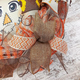 Sunflower Scarecrow Mesh Front Wreath | Thanksgiving Fall Front Door Wreath - Pink Door Wreaths