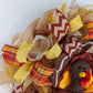 Thanksgiving Turkey Wreath | Fall Deco Mesh Wreath | Turkey Legs | Front Door Wreath; Brown Orange - Pink Door Wreaths
