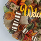 Welcome Fall Wreaths, Thanksgiving Front Door Wreath, Green, Brown : F1 - Pink Door Wreaths