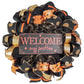 Welcome My Pretties Wreath | Halloween Witch Front Door Wreath | Black Orange Gold - Pink Door Wreaths